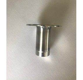 Side view - polished stainless steel female socket for ⌀30 mm pin gangway