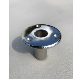 Polished stainless steel female socket for ⌀25 mm pin gangway
